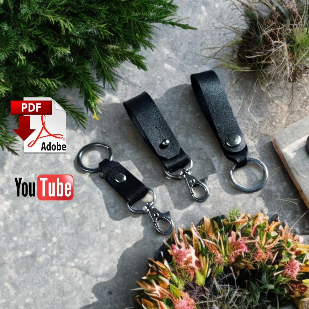 Leather Keychain PDF Pattern 3-in-1: Key Fob Template (A4) - Etsy