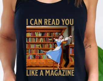 I Can Print You Like A Magazine Belle Beauty And The Beast Racerback Tank Top für Disney Park Swiftie Outfit