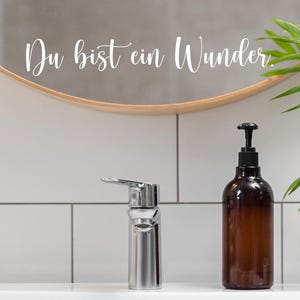 Aufkleber Spiegel Spruch "Du bist ein Wunder", Personalisierter Spiegelsticker, Badezimmer Deko, Motivation für Eingangsbereich & Bad