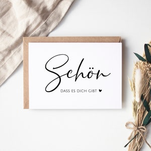 Karte "Schön dass es dich gibt" Postkarte, Glückwunschkarte, Tischkarte, Lieblingsmensch Geburtstag, Geburtstagskarte, Danke, Dankeskarte 13