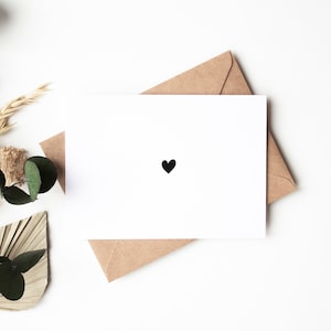 Karte Herz I Liebe & Freundschaft I Glückwunschkarte Grußkarte Postkarte schlicht modern schwarz weiß boho Lieblingsmensch Minimalistisch 19