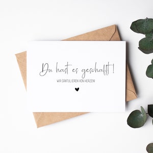 Karte Abschluss, Ausbildung, Abitur, Bachelor, Studium, Master, Prüfung, Geschenk zur bestandenen Prüfung Glückwunschkarte Grußkarte boho 17