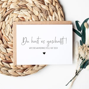 Karte Abschluss, Ausbildung, Abitur, Bachelor, Studium, Master, Prüfung, Geschenk zur bestandenen Prüfung Glückwunschkarte Grußkarte boho 16