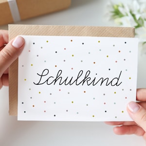 Karte "Schulkind" | Grußkarte Einschulung | Geschenkkarte erste Klasse | Schule |  Einschulungskarte | Schulstart Postkarte | bunt Allegra