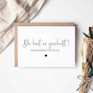 Karte Abschluss, Ausbildung, Abitur, Bachelor, Studium, Master, Prüfung, Geschenk zur bestandenen Prüfung Glückwunschkarte Grußkarte boho 16