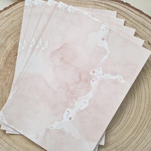 Bastelpapier DIN A4 Puderrosa Watercolor, beidseitig bedruckt, 250g Offset, beschreibbar, drucker- & plottergeeignet, für Hochzeit und DIY 1