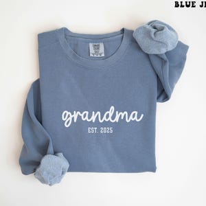 Custom Grandma Comfort Colors® Sweatshirt, Grandmother Birthday Christmas Gift Personalized Present For Grandma Granny Mimi Est Date Sweater