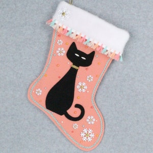 Black Cat #84 Christmas Stocking - Free Personalization & Free US Shipping