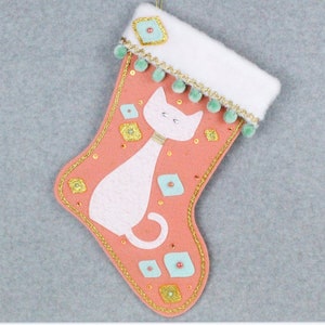 White Cat #85 Christmas Stocking       - Free Personalization & Free US Shipping