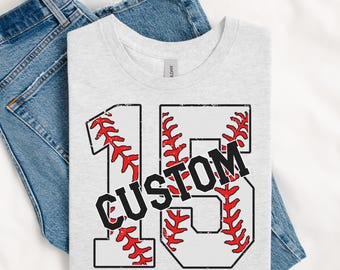 Custom Baseball Softball Name and Number Tee