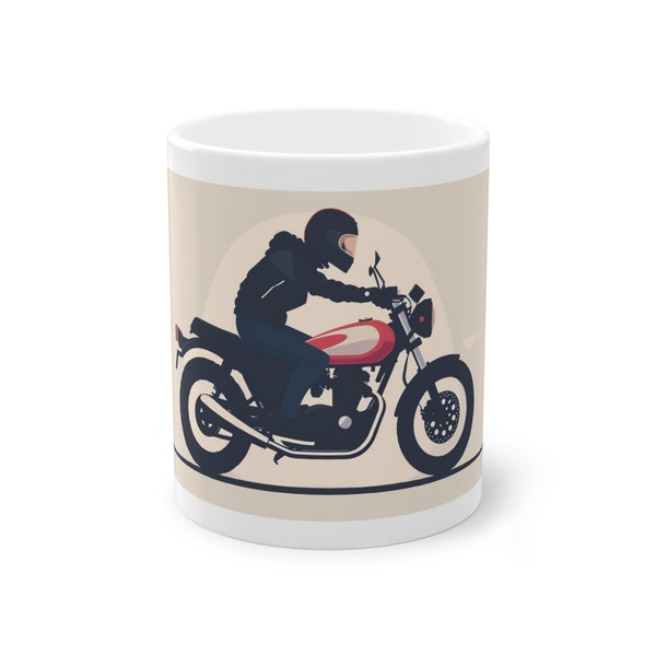 Motorcycle Racer - Sip in Style: Mug with Charming Illustration