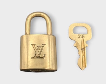 Louis Vuitton Brass Padlock Lock And Key #316 - Vintage Designer Accessory