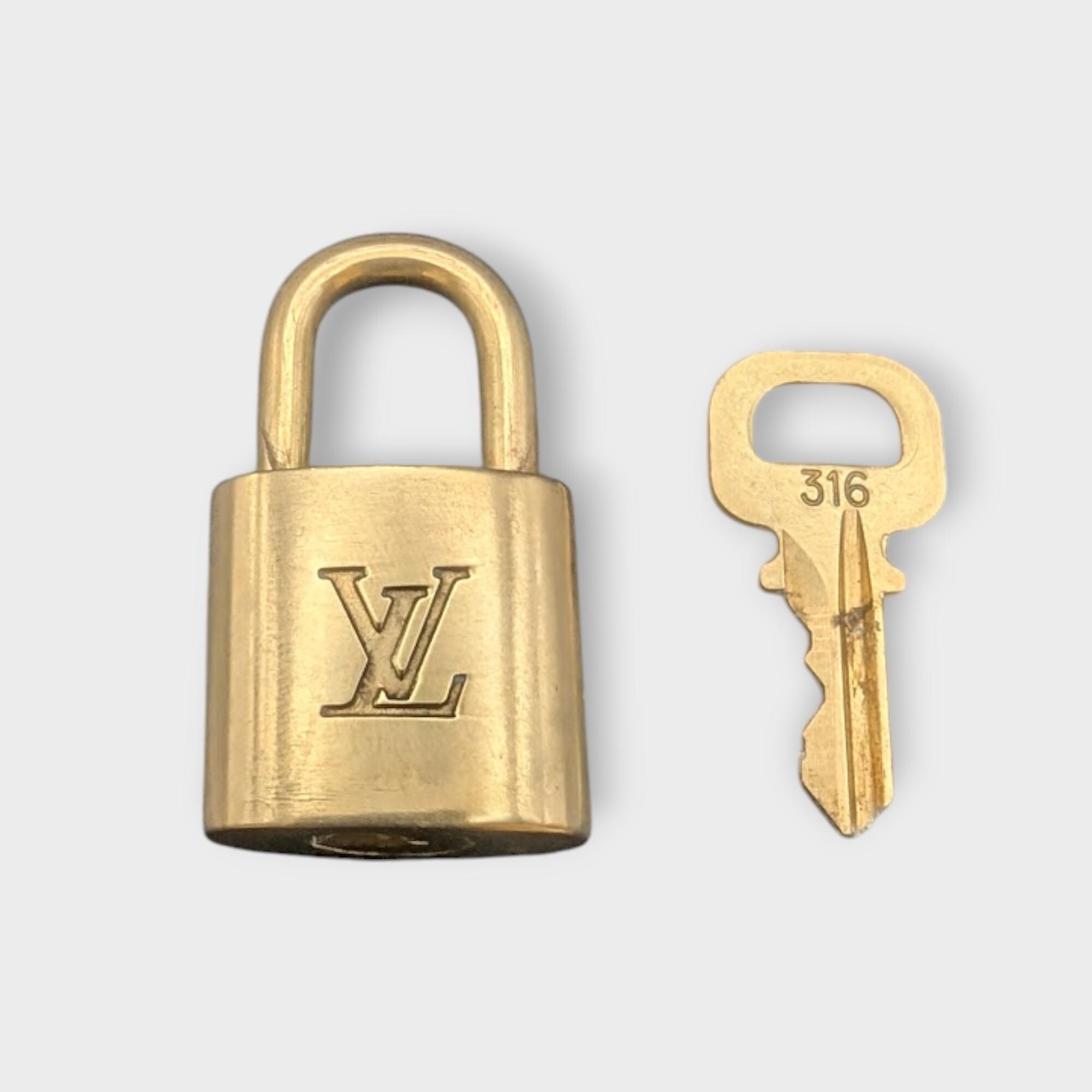 Louis Vuitton Brass Padlock Lock And Key #316 - Vintage Designer Accessory