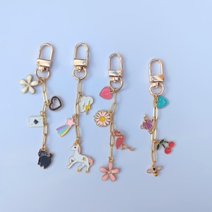Custom Charm Keychain: Personalized Initial Pendant, Unique Bag Accessory