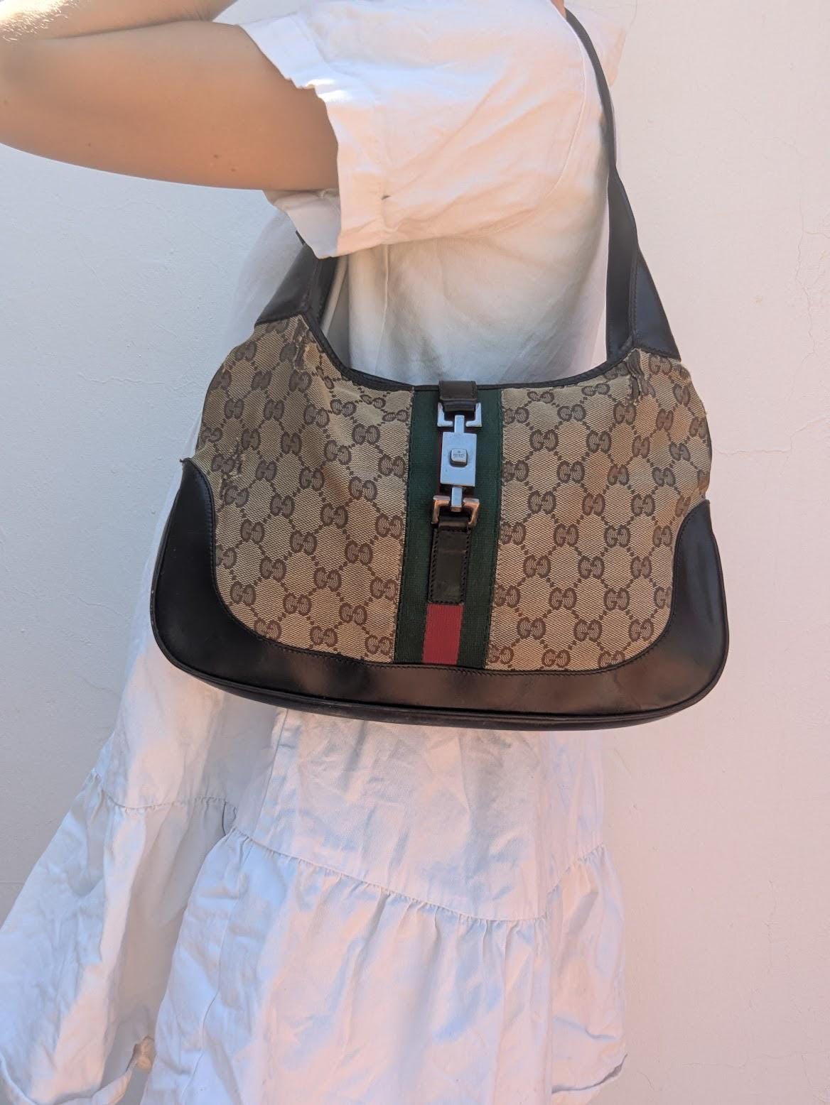 Vintage Gucci GG Canvas Web Jackie Shoulder Bag