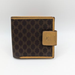 Vintage authentische Celine Macadam Kisslock Compact Bifold Geldbörse