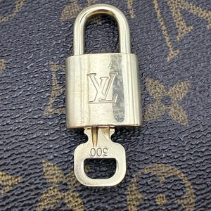 Louis Vuitton Lock and Key Set- Authentic Brass Padlock- Preowned Vintage luxury Accessory