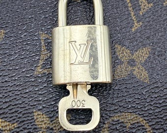 Louis Vuitton Lock and Key Set- Authentic Brass Padlock- Preowned Vintage luxury Accessory