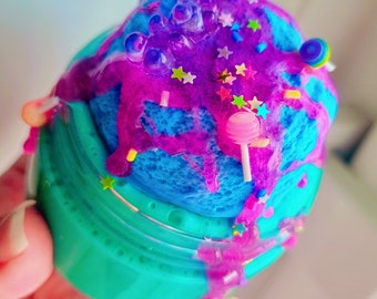 Slime brillante con aroma a chicle: Helado de arcilla casero (7 oz una vez mezclado)