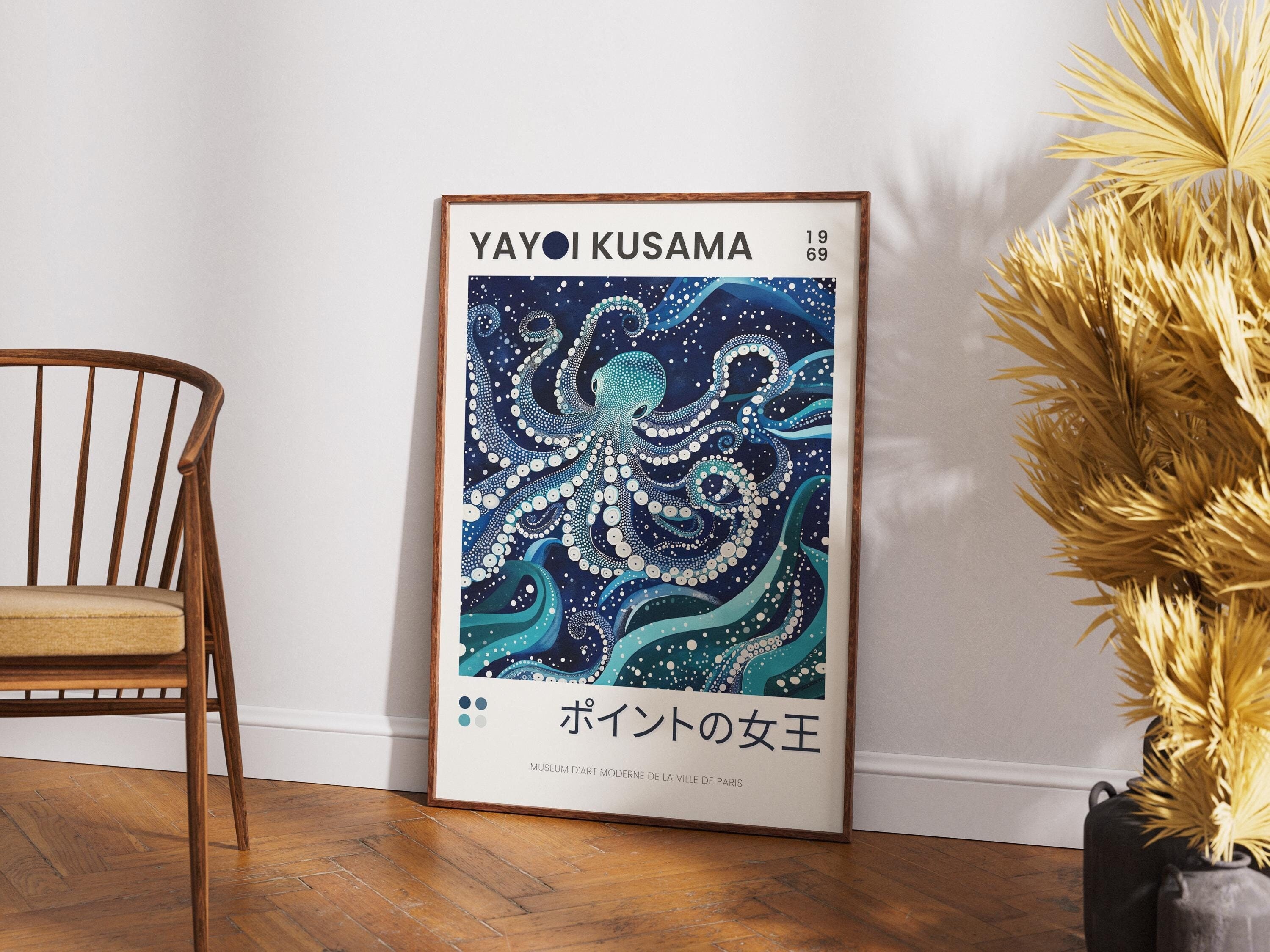 Yayoi Kusama Octopus Poster: Psychedelic Dot Illustration