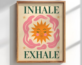 Yoga Studio Pastel print: Inhale Exhale Self Care Decor