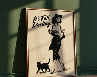 It's Fall Darling Fashion: Chic Woman Black Cat Wall decor