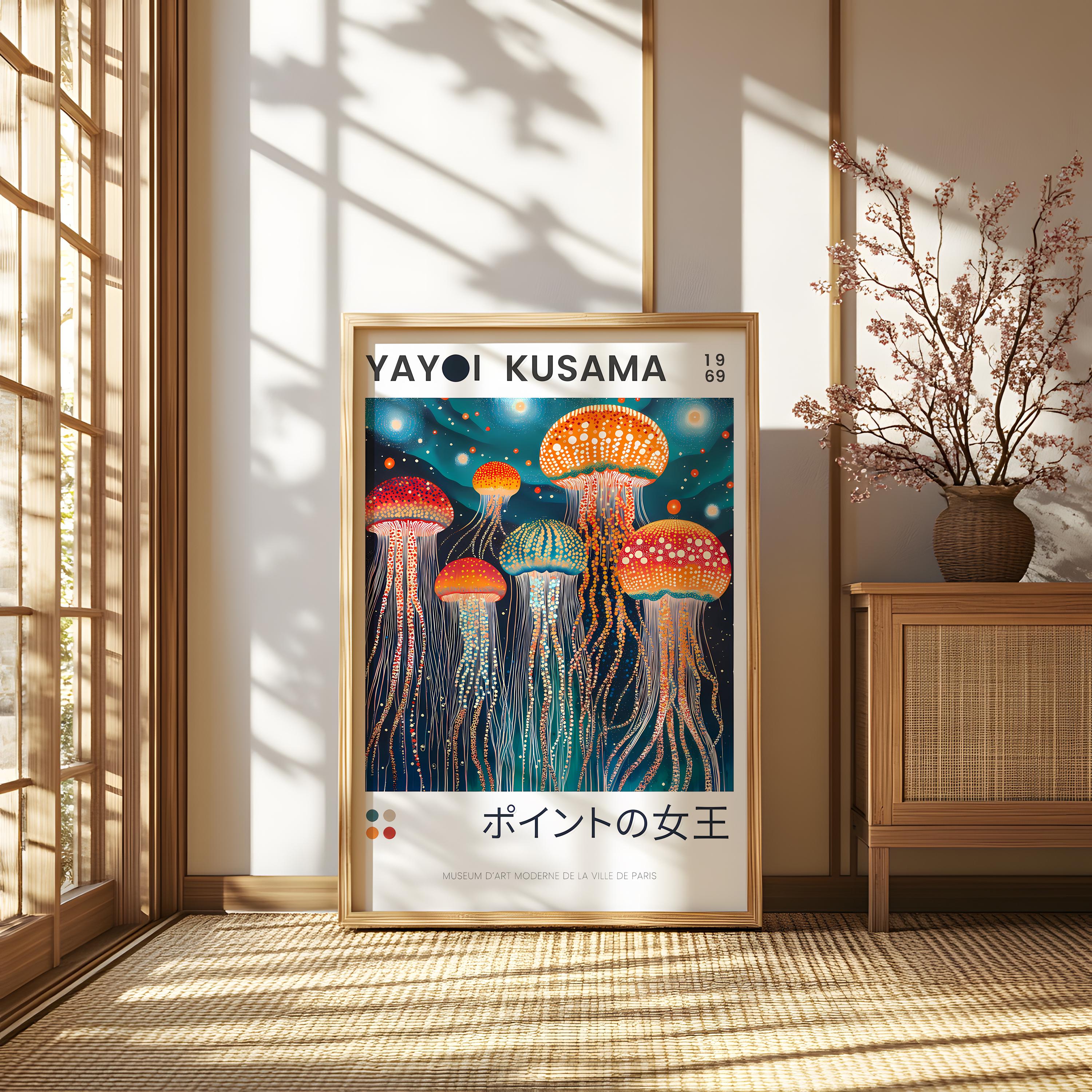 Yayoi Kusama Poster Jellyfish Art, Abstract Wall Art Yayoi Kusama Poster Jellyfish Art, Abstract Wall Art