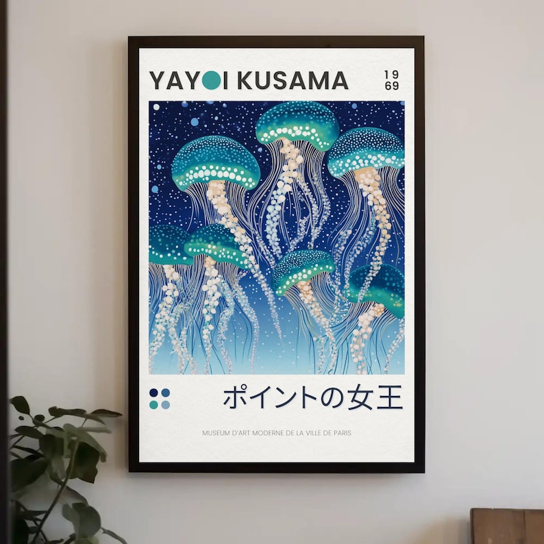 Inspired Yayoi Kusama Print Set, Jellyfish, Octopus, Japanese Art ...