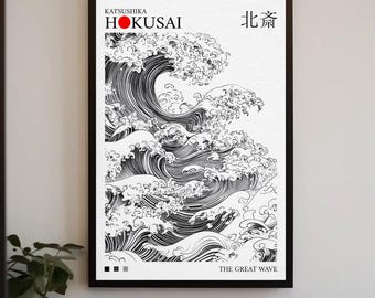 Hokusai Welle Druck: Japanische Holzschnittkunst (Digitaler Download
