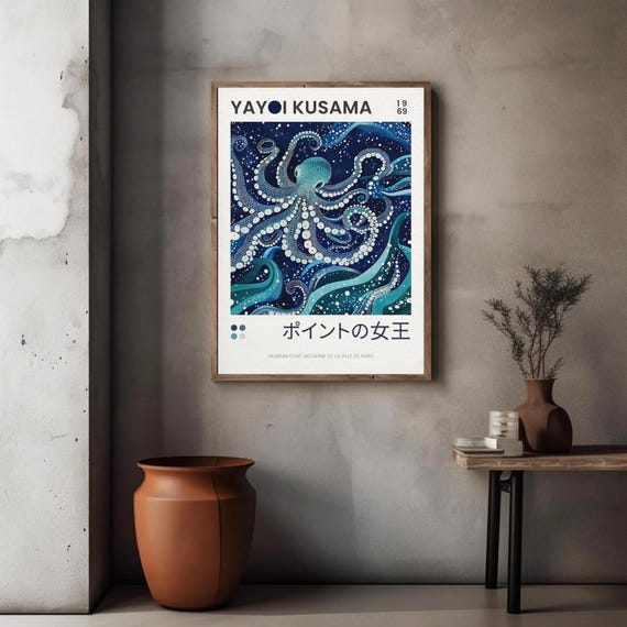 Yayoi Kusama Octopus Poster, INSPIRED Kusama,octopus Wall