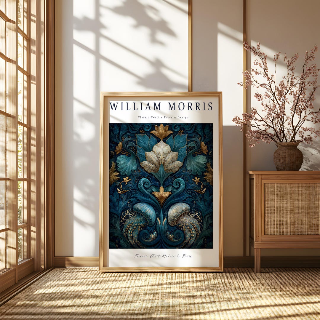 William Morris Jellyfish Art Print – Vintage Nautical Marine Wall Decor ...