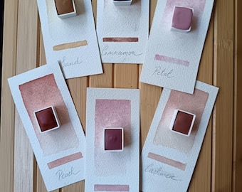 Half Pan Blush Skin Tone Watercolor Paint Set – Handmade Artisan Watercolors