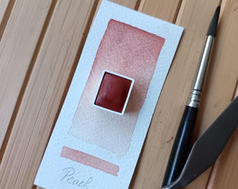 Half Pan Peach Blush Skin Tone Watercolor Paint – Handmade Artisan Watercolors