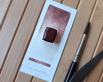 Half Pan Cinnamon Blush Skin Tone Watercolor Paint – Handmade Artisan Watercolors