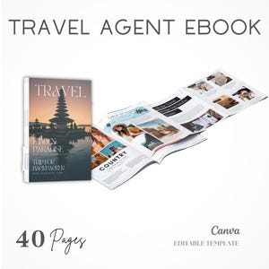 Modelo de e-book para agente de viagens, modelo de e-book editável, guia de viagens, blogueiro de viagens, influenciador de viagens, modelo de viagem Canva, A4 / Carta dos EUA