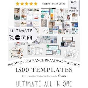 Insurance Agent Marketing Kit: Social Media Templates (Canva Editable), Insurance Marketing Template, Insurance Template, Life Insurance