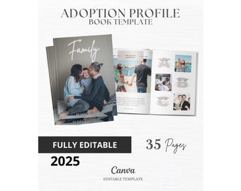 Editable Adoption Profile Template: Modern Family Story eBook (A4 & US Letter, Canva Digital Download) Adoption Profile Book Template Canva