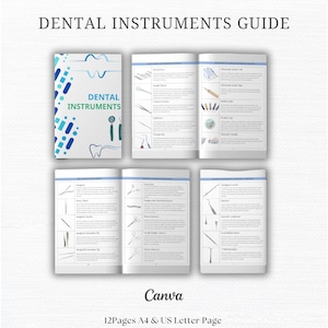 Guida agli strumenti dentali, Risorse per studenti di odontoiatria, Modelli dentali personalizzabili, Strumenti dentali per professionisti, Modelli dentali Canva