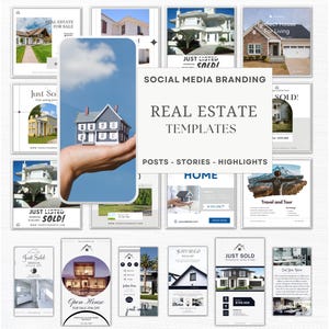 Real Estate Social Media Templates: Realtor Marketing Kit (Canva)