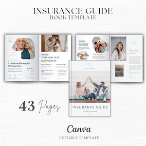 Insurance Guide: Editable Canva Template, 43-Page Workbook (A4/US Letter) Insurance Ebook, Insurance Templates, Health Insurance Marketing