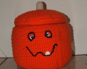Crochet Pattern-Jack O'Lantern Container