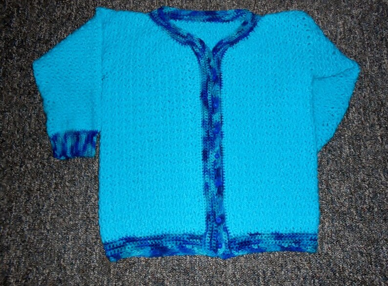 Crochet Pattern-Cool Blu Sweater image 2