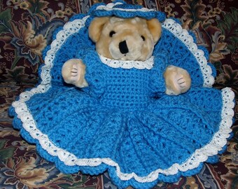 Crochet Pattern-Lacy Dress Set for 12" Teddy