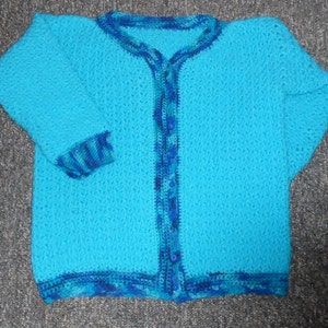 Crochet Pattern-Cool Blu Sweater image 1