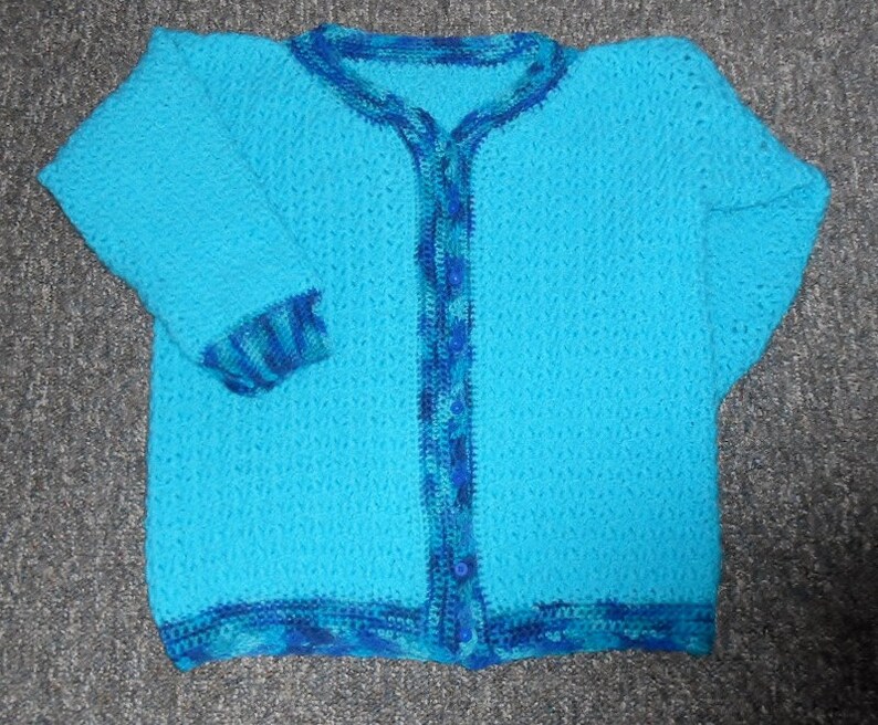 Crochet Pattern-Cool Blu Sweater image 1