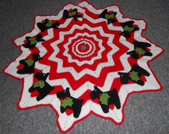 Crochet Pattern-Christmas Scottie Tree Skirt