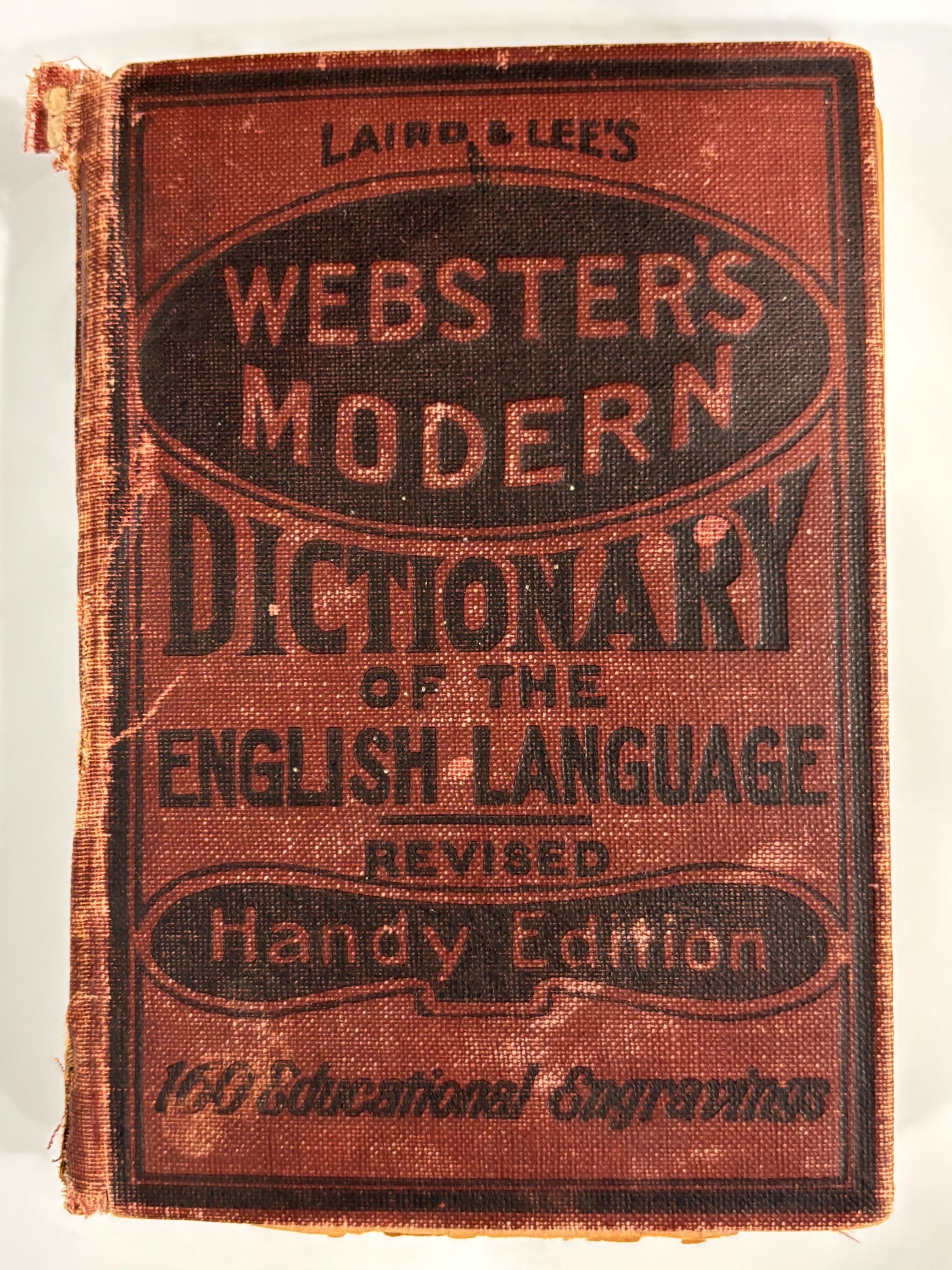 Antique Webster’s Modern Dictionary of the Modern Language Handy Edition 1906 HC Laird & Lee’s