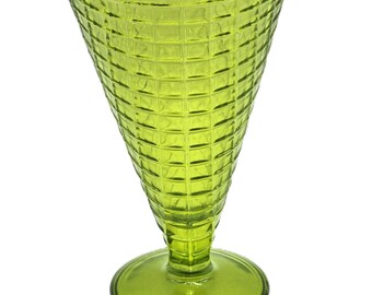 Vintage Waffle Cone Dessert Dish, Bormioli Rocco Italy