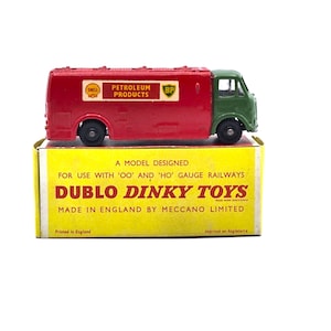 Vintage Shell Petroleum Products tankbil AEC Mercury, Dinky Toy originallåda, Dublo