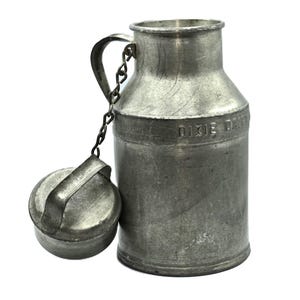 Vintage Milk Can with Attached Lid Marked &quot;Dixie Dairy Gary IND&quot; Collector&#39;s Dream! 1950s